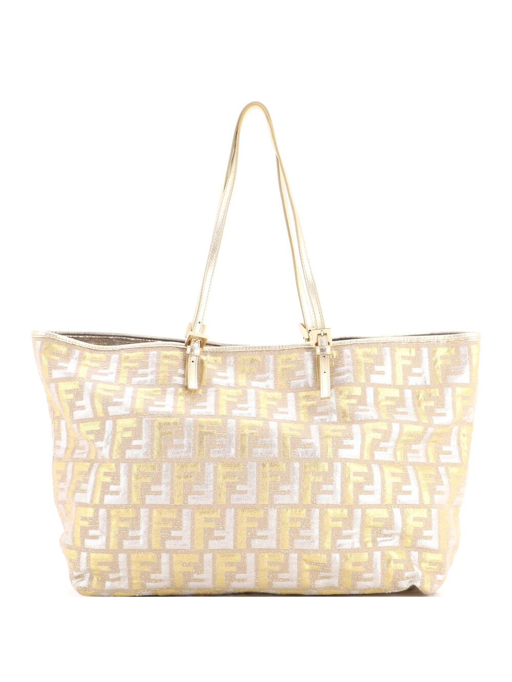 Fendi Roll Tote Metallic Zucca Canvas #356740F78B